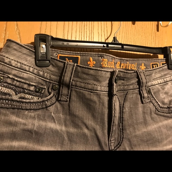 Gray rock revival Jen skinny jeans black rhineston - Picture 5 of 6